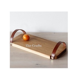 ถาดเสิร์ฟอาหารทรงกลมถาดไม้สีน้ำตาล - Product Image 4