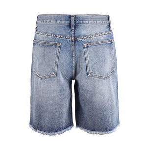 กางเกงยีนส์ขาสั้นสไตล์วินเทจสำหรับผู้ชาย ลายเรียบ สไตล์ลำลอง สตรีทแวร์ สีอ่อน ลวดลายปัก สำหรับฤดูใบไม้ผลิ - Product Image 4