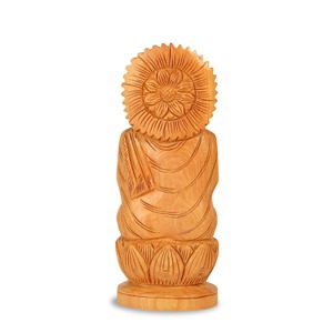 Premium 8 \ "estatua de Buda de madera hecha a mano ídolo budista redondo pulido para el Templo del hogar o la decoración de meditación de la Oficina - Product Image 2