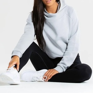 เสื้อครอปมีฮู้ดของผู้หญิงเสื้อครอปมีฮู้ดเปิดไหล่ตกสำหรับฤดูหนาวผู้ผลิต OEM - Product Image 3