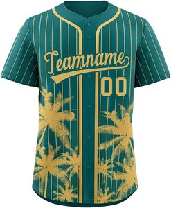 Sublimación Jersey de béisbol Personalizado Softball Botón Up Uniforme Bordado Tackle Sarga Nombre del equipo Número Secado rápido Transpirable - Product Image 1