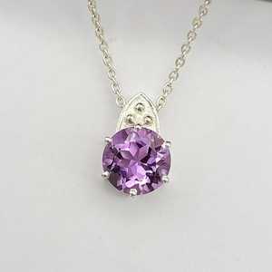 Collar con Colgante Celta de Amatista, Plata de Ley 925, Joyería Hecha a Mano, Piedra de Nacimiento de Febrero, Regalo al por Mayor - Product Image 5