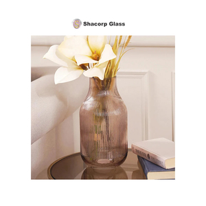 คอลเลกชั่นใหม่แจกันแก้วทรงสลิมลายแนวตั้งสำหรับตกแต่งบ้าน - Product Image 4