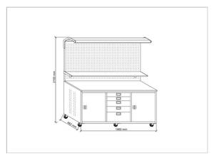 Industrial Workshop Furniture <b>Tool</b> Cabinet with <b>Pegboard</b> System Modular Design <b>Tool</b> Cabinet Workbench <b>for</b> Automotive Workshop - Product Image 5