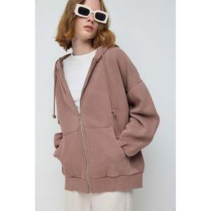 Sudadera Extra Grande con Cierre y Efecto Desgastado - Product Image 1