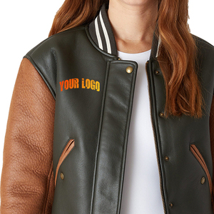 Moda mujer chaqueta universitaria al por mayor ropa universitaria diseño personalizado Letterman bomber elegante mezcla de lana prendas de vestir exteriores manga polar - Product Image 2