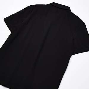 Men's <b>Navy</b> Blue Short Sleeve Cotton Pique Polo Shirt Solid Color Casual Breathable Knitted Regular Fit - Product Image 3