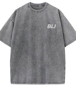 T-shirt Streetwear vintage pour hommes OEM 100% coton lourd 220GSM demi-manches surdimensionnées avec motif solide et impression personnalisée - Product Image 1