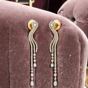 Pendientes de diamantes cultivados en laboratorio de oro de 14 quilates al por mayor joyería fina clásica de alta calidad para mujer joyería de boda personalizada - Product Image 2