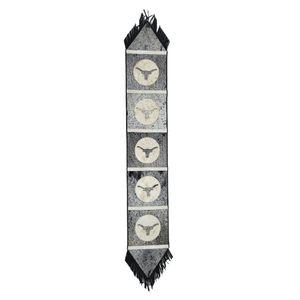 Chemin de Table en cuir de vache marron vintage avec motif imprimé pour la décoration de la maison et l'utilisation de l'hôtel pour les mariages et Noël - Product Image 1