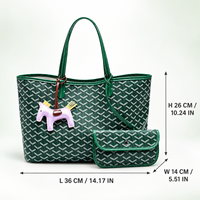 Tas Tote PU Motif Geometris Grosir Kapasitas Besar Ringan Tas Selempang Jinjing Tas Belanja Fashion Logo Kustom OEM