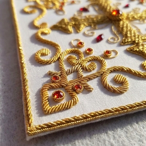 Écusson 3D en fil d'or de qualité supérieure, emblème maçonnique brodé à la main, pour ensembles de tenues cérémonielles et décoration d'uniformes professionnels - Product Image 4