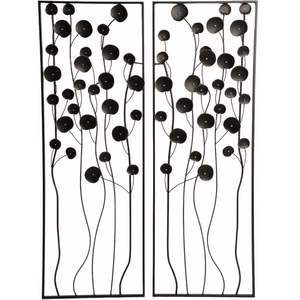 Trendy Metal Handicrafts Black <b>Leafs</b> Abstract Embrace, Handcrafted Metal <b>Wall</b> <b>Art</b> with Layered Petals <b>Wall</b> <b>Art</b> - Product Image 1