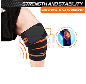 Customized Logo High Quality Unisex Cotton <b>Elastic</b> <b>Knee</b> Wraps Weightlifting Powerlifting Lightweight Breathable Thick Gym Safety - Product Image 4