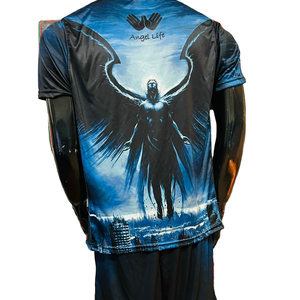 Pakistán Impreso Logo Personalizado Bordado Algodón Spandex Jersey Camiseta para hombres Long Dip Dyed con cuello redondo ¡Fotos reales! - Product Image 1