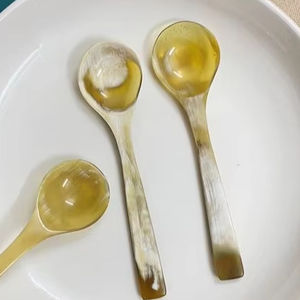 DÉCOR Couverts de style animal unique Cuillère en corne de buffle naturelle polie Design unique pour la décoration de table de restaurant - Product Image 1