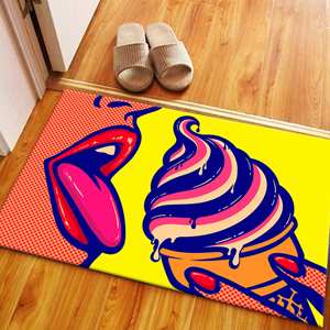 Tapis imprimé Pop Art abstrait pour femme, pour décoration moderne de la maison, tapis en velours - Product Image 1