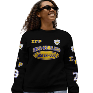 เสื้อสเวตเชิ้ตคอกลม Sigma Gamma Rho รุ่นปี 1922 สีน้ำเงินทอง ชุดนักศึกษาหญิงกรีก ผ้าฟลีซพรีเมียม เสื้อกันหนาวสำหรับผู้หญิง - Product Image 5