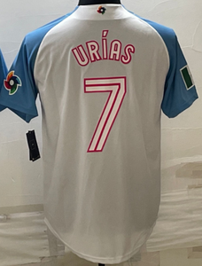 Maillots de baseball américains de qualité supérieure sur le thème du Mexique avec 7 Julio Urias 34 Fernando Valenzuela - Product Image 3