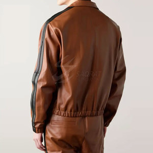 2025 ropa de moda de manga larga para hombre chándal de cuero de gran tamaño de alta calidad para hombre chándal de cuero para uso informal - Product Image 4