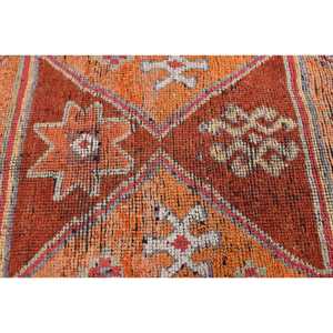 พรมตุรกี, พรมวิ่งขนาด 3x11.1 ฟุต, พรมวินเทจสีส้มน้ำตาลลายพรางทำจากขนสัตว์ - Product Image 5