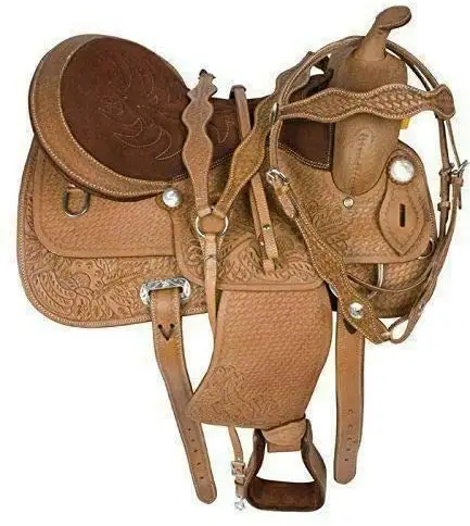 Western Leather Saddle Ranch Ride mit Kit (Größen erhältlich)