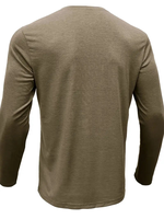 T-shirt personnalisable en coton biologique 100% - Écologique - Poche - Col rond classique pour homme - Manches longues - Couleur unie - Tricoté