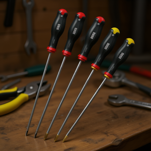 Usag Long <b>Screwdrivers</b> <b>Set</b> for Slot-Head and Phillips Screws 5-Piece <b>Set</b> - Product Image 3