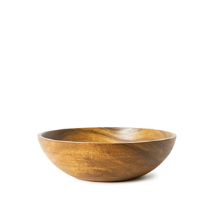 Bol de service rond en bois d'acacia naturel artisanal en gros, bol en bois brun écologique pour la maison, le restaurant, l'hôtel - Product Image 4