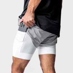 New 2 in 1 Running Training Sport <b>Shorts</b> Quick Dry <b>Zip</b> Side <b>Pocket</b> Gym Fitness mesh <b>shorts</b> Joggers Fitness Athletic Workout gym - Product Image 3