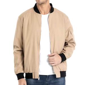 Impresión de logotipo personalizado Nuevo diseño Chaquetas de bombardero de manga larga Cierre de cremallera Ropa de invierno Chaqueta de bombardero teñida para hombres - Product Image 1