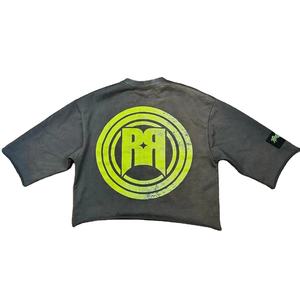 Camiseta de Algodón Grueso Personalizada con Estampado de Dibujos Animados, Manga Tres Cuartos, Estilo Urbano - Product Image 2