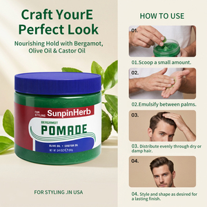 Pomada de Bergamota Orgánica con Aceite de Oliva y Aceite de Ricino - Protección Térmica Hipoalergénica para Peinado de Cabello Natural Seco y Grueso - Product Image 4