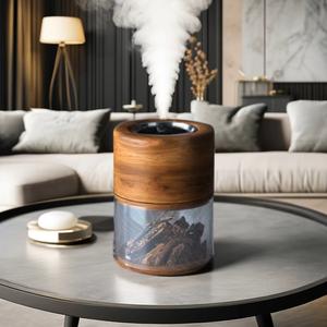 Brûleur Bakhoor moderne en bois et acrylique avec plateau en métal résistant à la chaleur Brûleur d'encens élégant pour la maison, le bureau et la décoration du Ramadan - Product Image 4