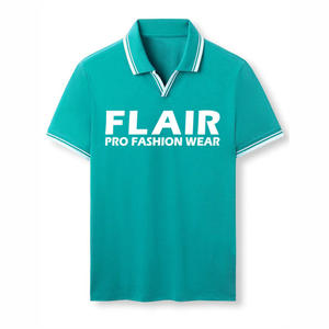 Gran oferta de algodón 100% para hombre, camiseta Polo personalizada de buena calidad, Color sólido, estilo informal, patrón, 180g, tela, peso frontal - Product Image 4