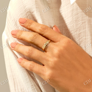 Anillo de boda de diamantes cultivados en laboratorio de lujo de 3,40 MM, anillo apilable minimalista de media eternidad, juego de flush único, bandas de diamantes de laboratorio para ella - Product Image 4
