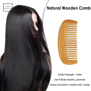 Cepillo de pelo de bambú, peine de bambú Natural, peine de pelo respetuoso con el medio ambiente para viajes, Hotel, peine de barba de madera natural de bambú no estático - Product Image 6