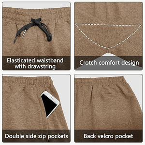 casual cotton fleece <b>shorts</b> <b>men</b> elastic waist soft fabric relaxed fit <b>lounge</b> workout summer clothing - Product Image 4