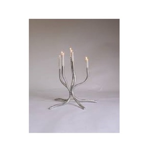 High Quality Silver Metal <b>Candelabra</b> with Texture New Design for Home Events and Christmas Easter Decor - Product Image 6