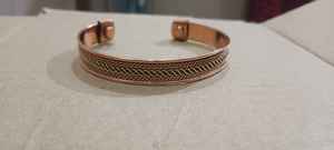 Pure Copper <b>Magnetic</b> Therapy <b>Bracelet</b> Brass Link Chain Inlay Arthritis Pain Relief Statement Cuff Unisex Joint Health Wellness - Product Image 5