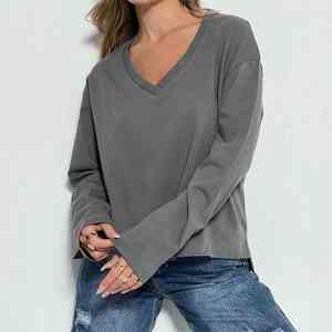 เสื้อสเวตเตอร์โอเวอร์ไซส์ผ้าฝ้ายผู้หญิง, เสื้อวอร์มวินเทจ - Product Image 6