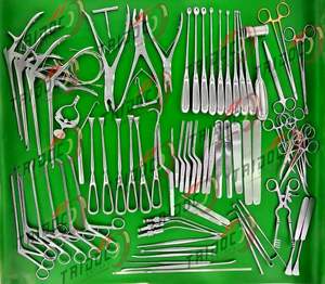Juego de 78 piezas de instrumentos espinales ortopédicos quirúrgicos de craneotomía y laminectomía básicos - Product Image 1