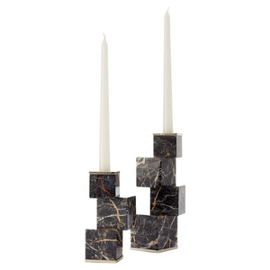 Juego de 2 portavelas de mármol portavelas de diseño único portavelas de mármol negro de calidad de lujo a un precio asequible - Product Image 6
