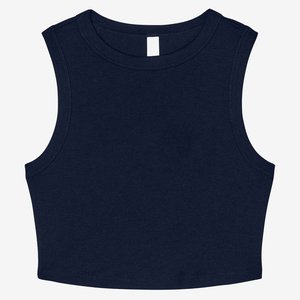 Nuevo diseño de las mujeres de color sólido acanalado Crop Tank Top logotipo personalizado señoras sin mangas Sexy Crop Tank Top - Product Image 6