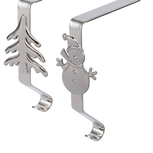 New Arrival Cast Santa-Shaped Silver Metal Clip Hook Home Use Christmas Decoration <b>Stocking</b> <b>Hanger</b> Low Price Wedding Home Use - Product Image 4