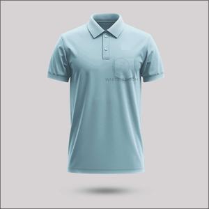 Polo classique pour homme en vert menthe, personnalisable, respirant, uni, manches courtes, décontracté, pour le bureau, le golf et les sports - Product Image 5