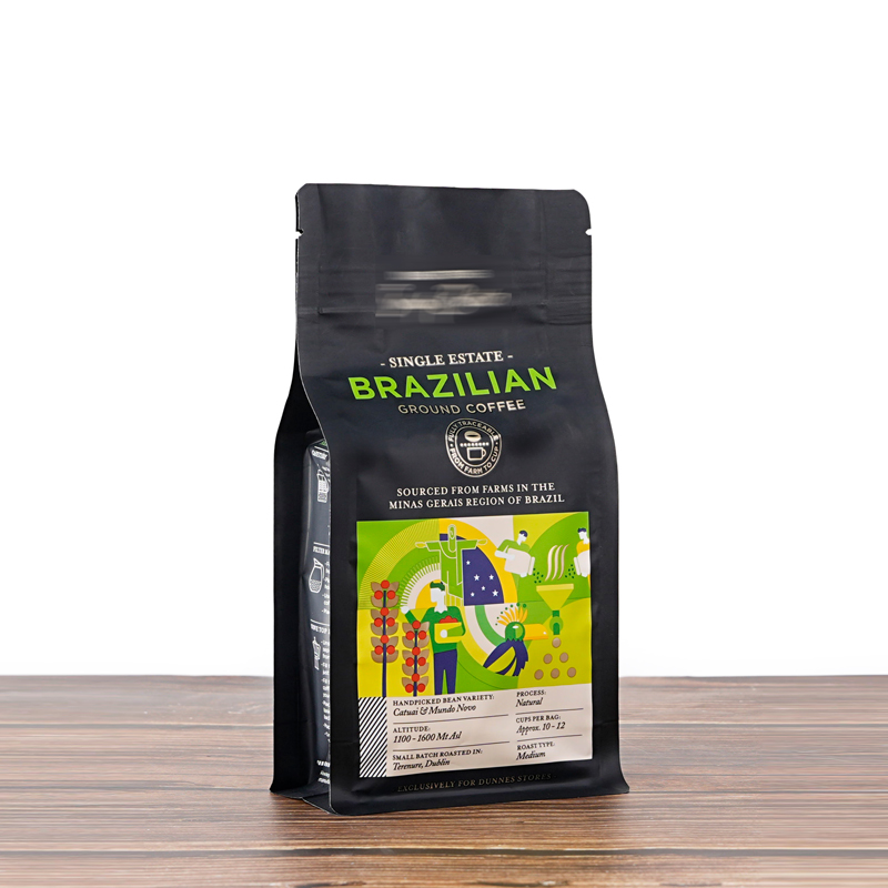 Custom Logo Coffee Food Packaging Bags PET/PE/AL Plastic Stand up Pouch with Valve Zipper Lock Closure