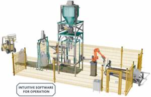 Système avec bras robotique pour l'emballage en big-bags (40-80 sacs par heure) - Système automatisé de remplissage et de palettisation - Product Image 3