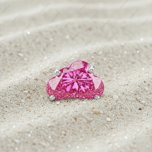 GIA IGI Certified 3.0ct Fancy Pink VVS VS Lab Grown Diamond Cloud Fine Gold 925 Sterling Silver Plated Stud Earring <b>Gift</b> for Him - Product Image 2