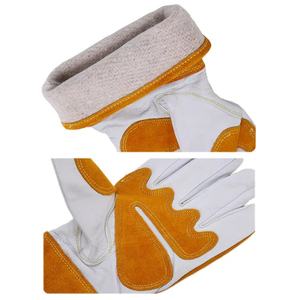 Gants de travail en cuir de vachette de qualité supérieure avec doublure en molleton de coton Gants de sécurité renforcés pour le travail - Product Image 3